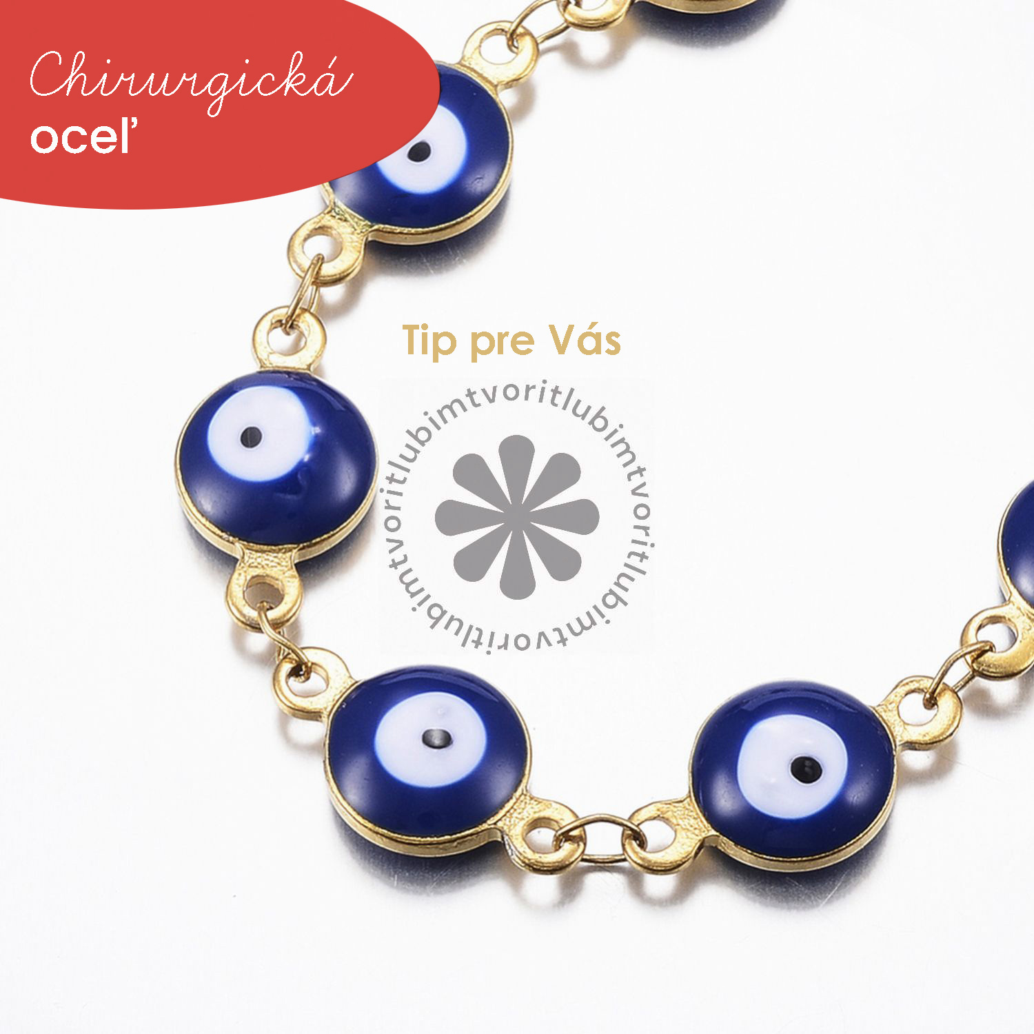 Medzikus evil eye, 10 x 6 mm - 1 ks